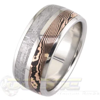 Meteorite and Mokume Inlays