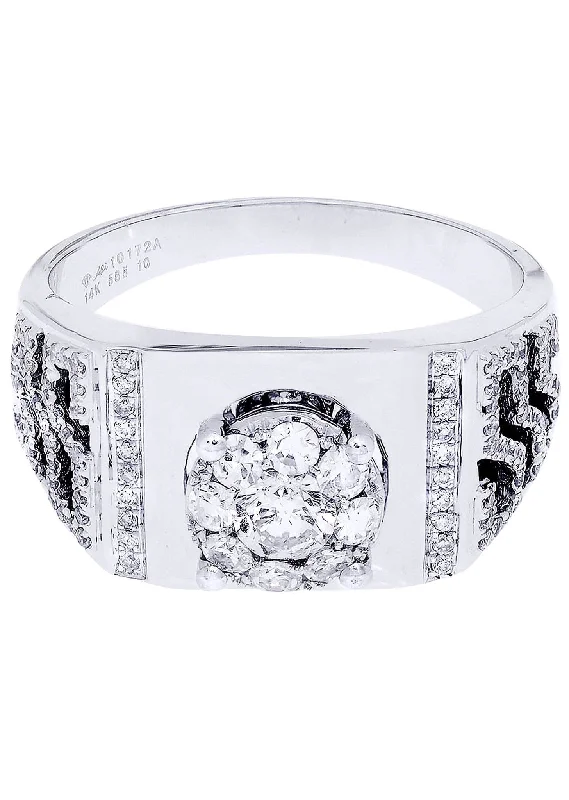 White Gold Mens Diamond Ring| 0.89 Carats| 7.35 Grams