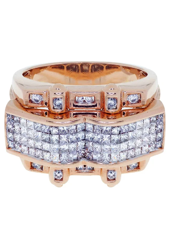 Rose Gold Mens Diamond Ring / Pinky Diamond Ring| 1.92 Carats