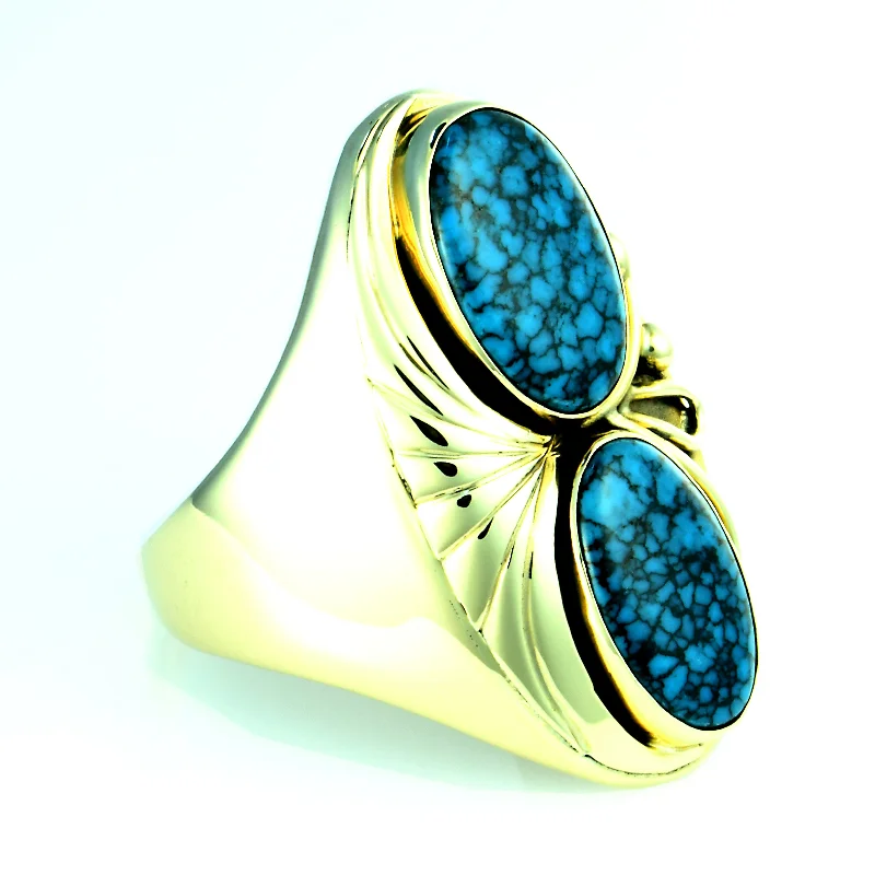 14kt Gold Turquoise Men's Ring