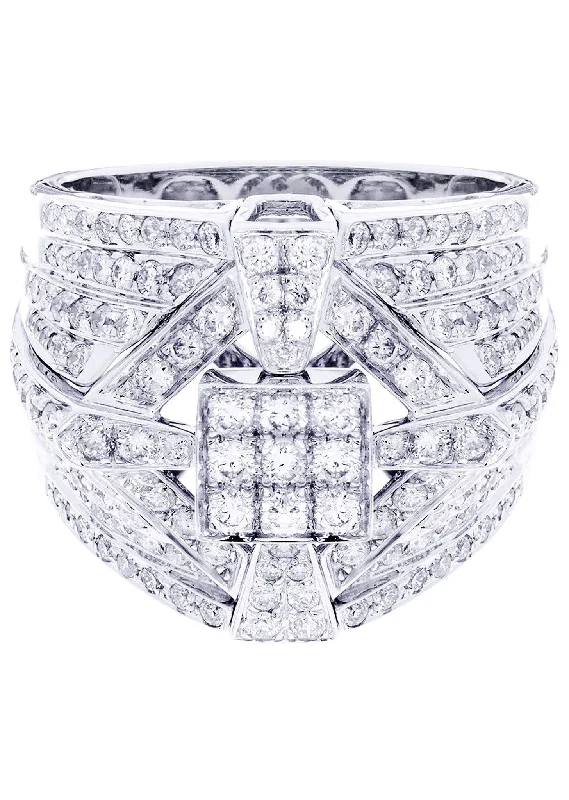 White Gold Mens Diamond Ring| 1.85 Carats| 14.13 Grams