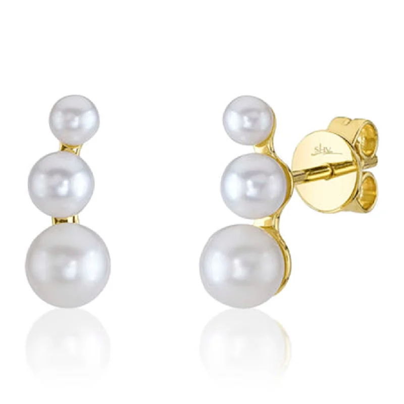 Shy 14Ky Pearl Stud Earrings