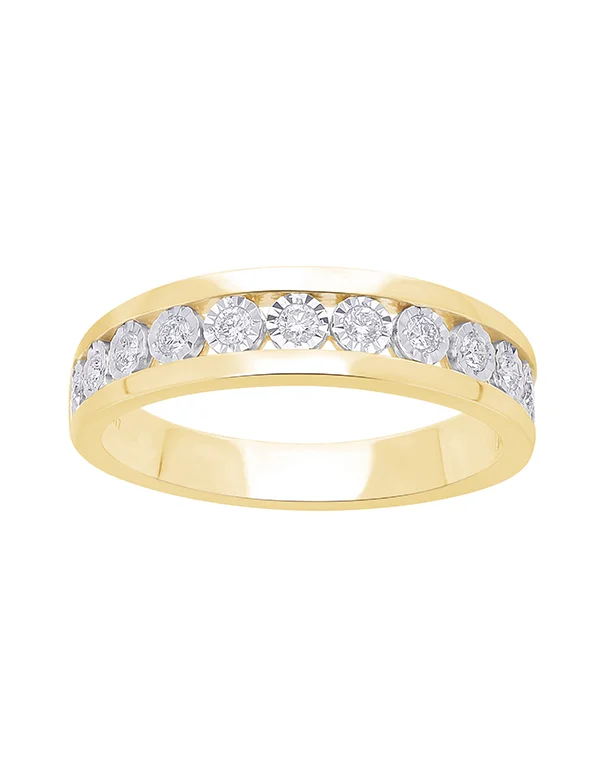 Diamond Ring - 10ct Yellow Gold Diamond Set Ring - 784217