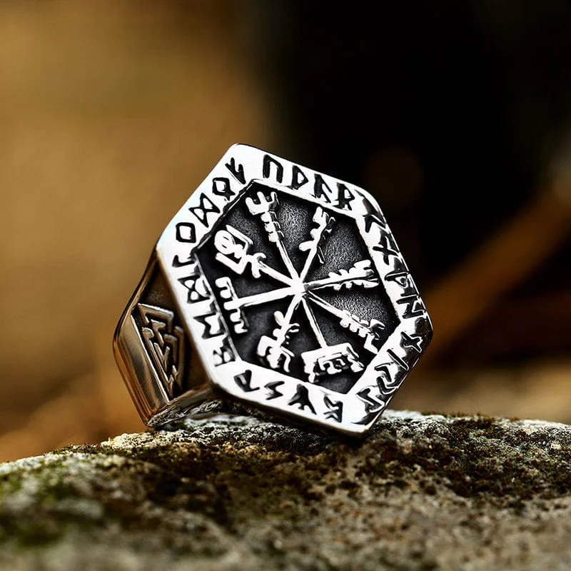 Men's Punk Compass Ring