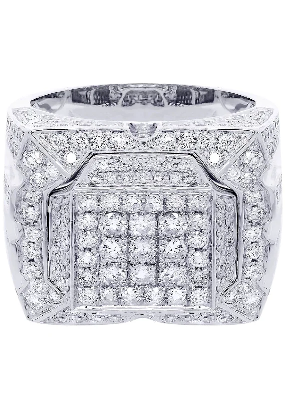 White Gold Mens Diamond Ring| 3.71 Carats| 16.37 Grams