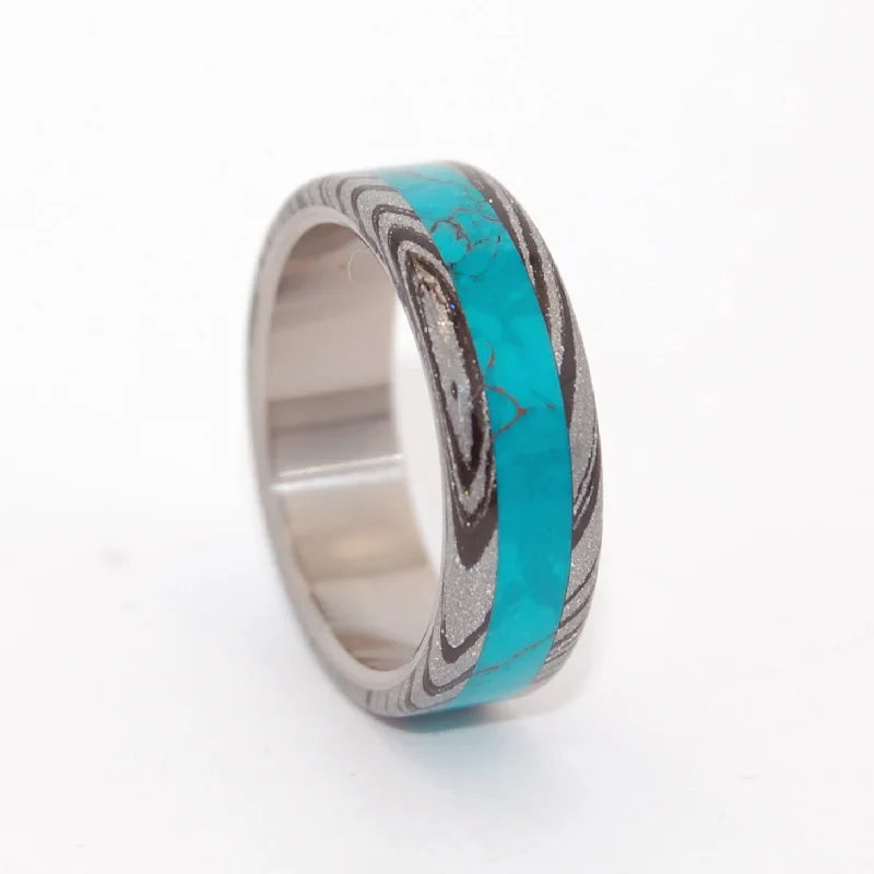 Thor Greek God | Men's Chrysocolla Stone & Titanium Wedding Ring