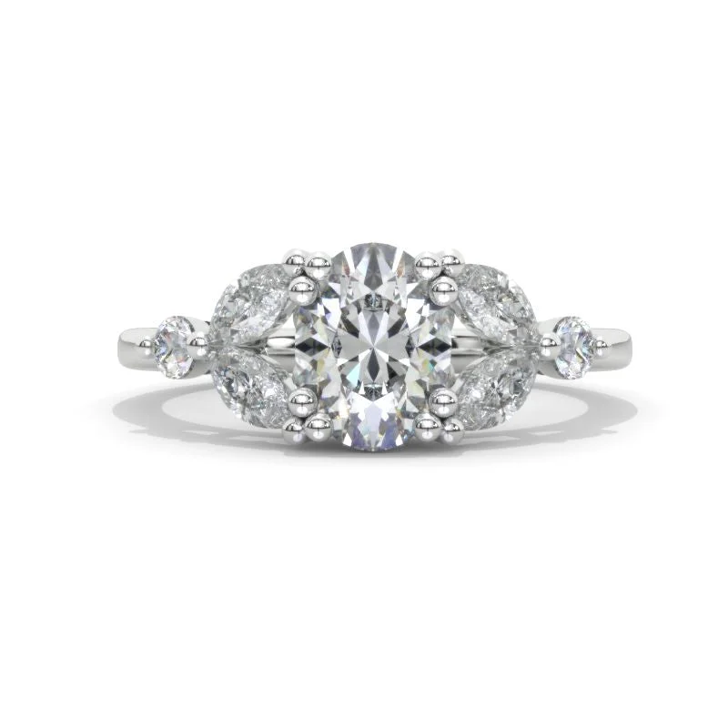 14K White Gold Engagement Ring with a 1.5 Carat Moissanite