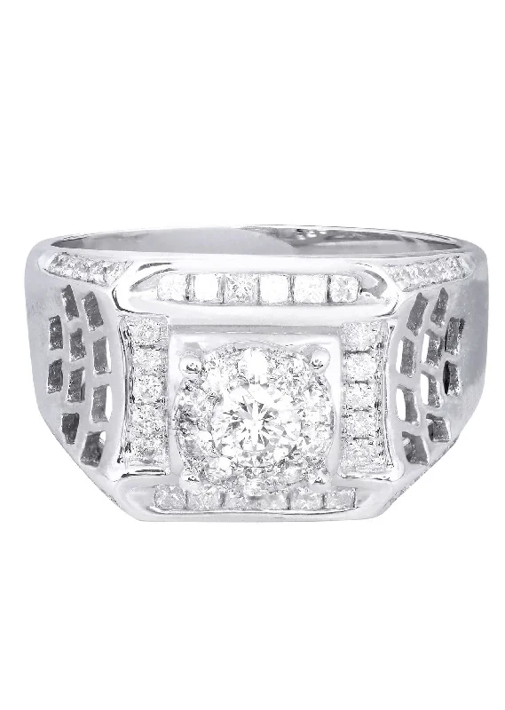 White Gold Mens Diamond Ring| 0.84 Carats| 8.54 Grams