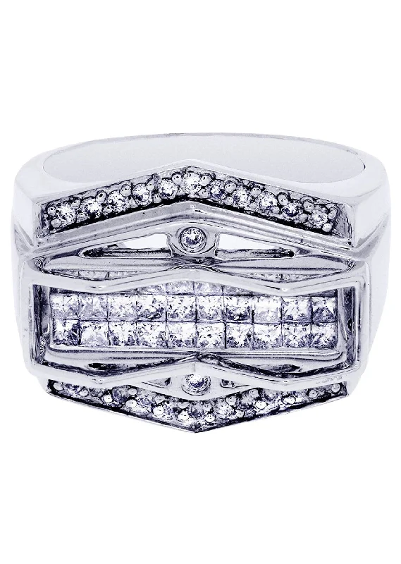 White Gold Mens Diamond Ring| 1.14 Carats| 12.43 Grams