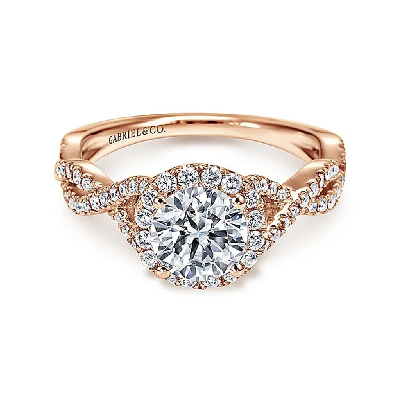 14K Rose Gold 'Marissa' Halo Round Diamond Engagement Ring