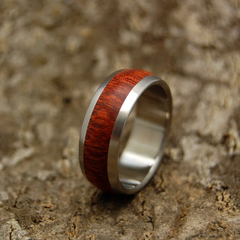 Every Drop Of Blood | Men's Bloodwood & Titanium Domed Wedding Ring