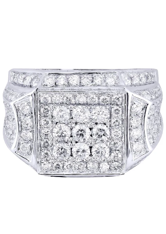 White Gold Mens Diamond Ring| 3.58 Carats| 14.21 Grams