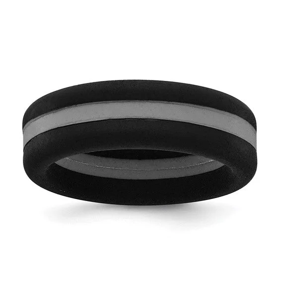 Silicone Band with Center Stripe - 7.5mm