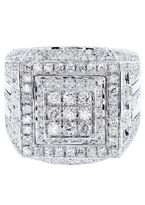 White Gold Mens Diamond Ring| 3.17 Carats| 14.5 Grams