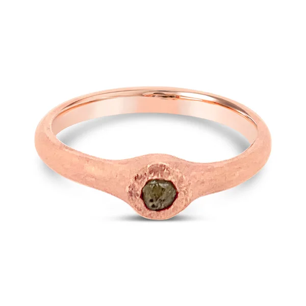 9ct Rose Gold Uncut Diamond Adamas Ring