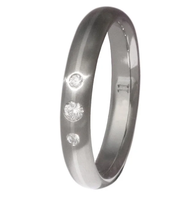 Titanium Engagement Ring with Platinum Inlay e7