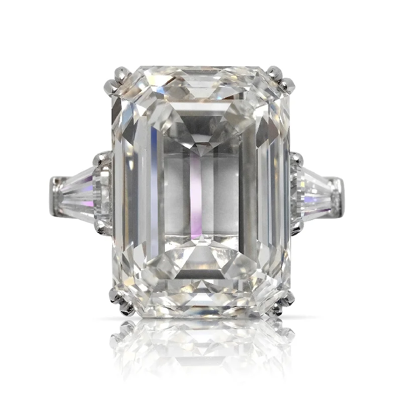 ALMA 18 CARAT EMERALD CUT I COLOR INTERNALLY FLAWLESS CLARITY DIAMOND ENGAGEMENT RING PLATINUM GIA CERTIFIED 17 CT I IF BY MIKE NEKTA