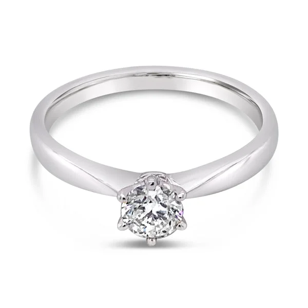 9ct White Gold Diamond Solitaire Luciella Ring 0.30ct