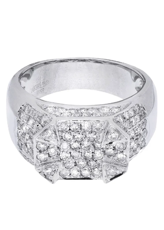 White Gold Mens Diamond Ring| 1.91 Carats| 12.01 Grams