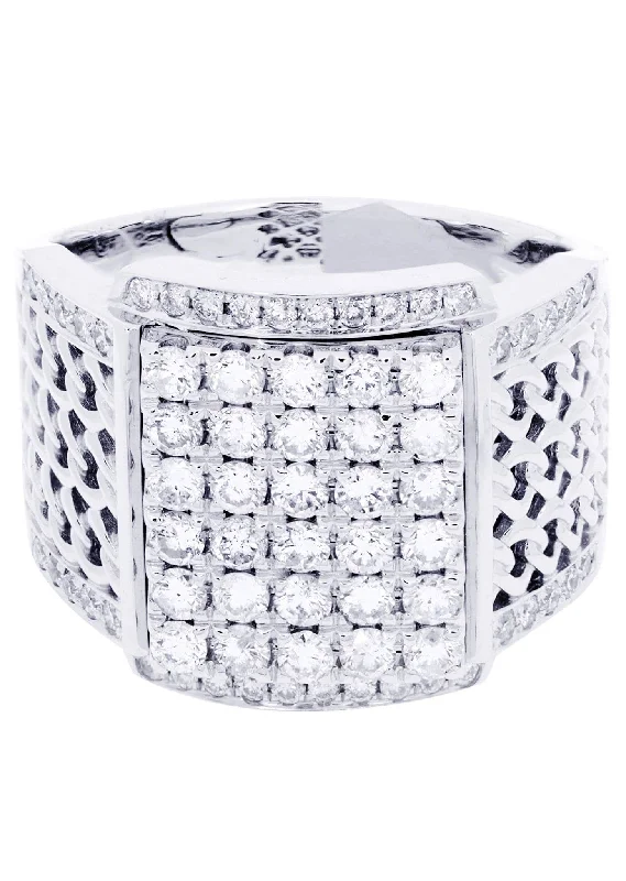 White Gold Mens Diamond Ring| 1.67 Carats| 14.83 Grams