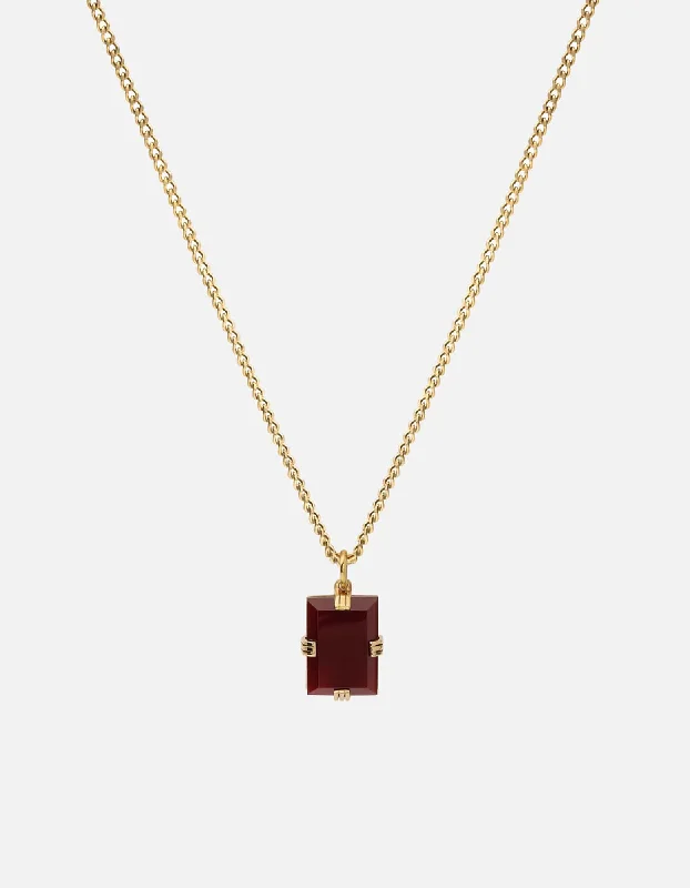 Lennox Cornelian Necklace, Gold Vermeil