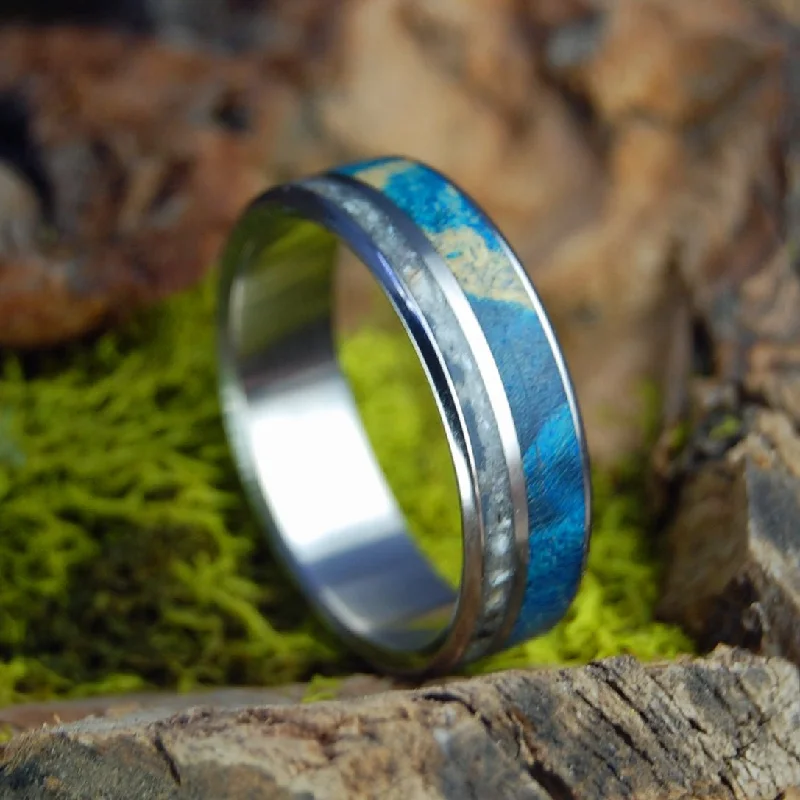 Coast Of St Petes | Men's Beach Sand, Wood & Titanium Wedding Ring