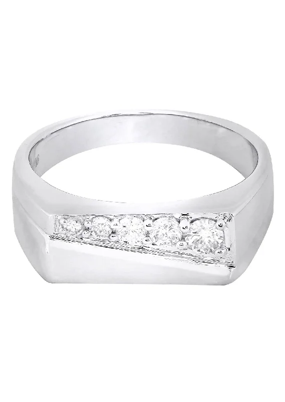 White Gold Mens Diamond Ring| 0.41 Carats| 8.57 Grams