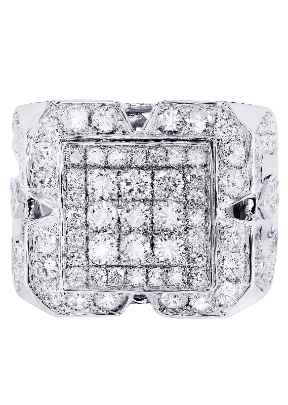 White Gold Mens Diamond Ring| 4.55 Carats| 14.81 Grams