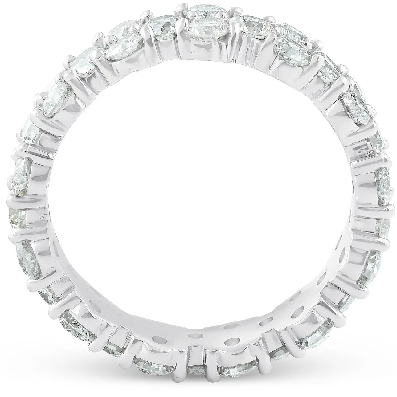 Pompeii3 14k White Gold 3 1/5ct TDW Diamond Eternity Ring Womens Wedding Anniversary Band