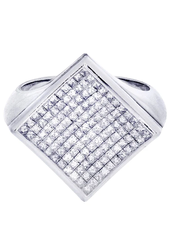 White Gold Mens Diamond Ring| 2.02 Carats| 12.92 Grams