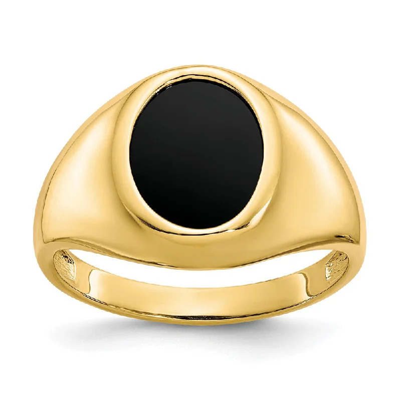 10k Yellow Gold Onyx Mens Ring