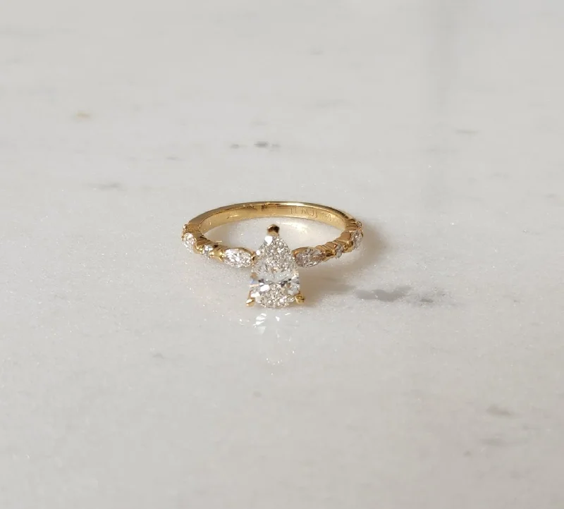 Kelly Diamond Ring - Size 16.00mm - 18K Yellow Gold - In Stock - Lab Grown Diamond - In Stock