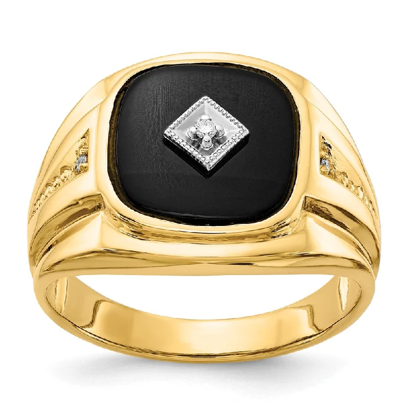 10k Yellow Gold Diamond Men's Ring