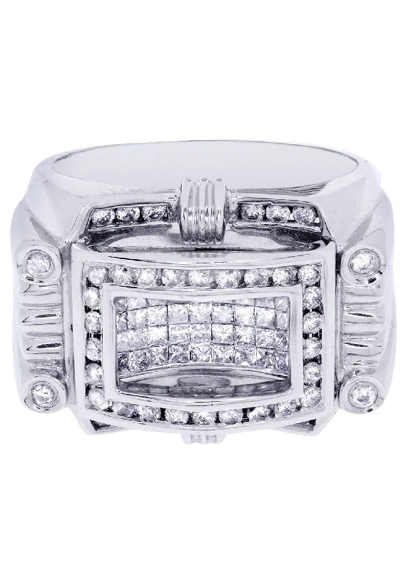 White Gold Mens Diamond Ring| 1.49 Carats| 17.17 Grams