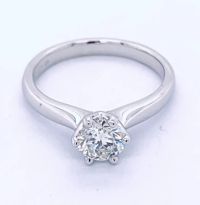 18ct White Gold Solitaire Diamond Aria Ring 0.70ct