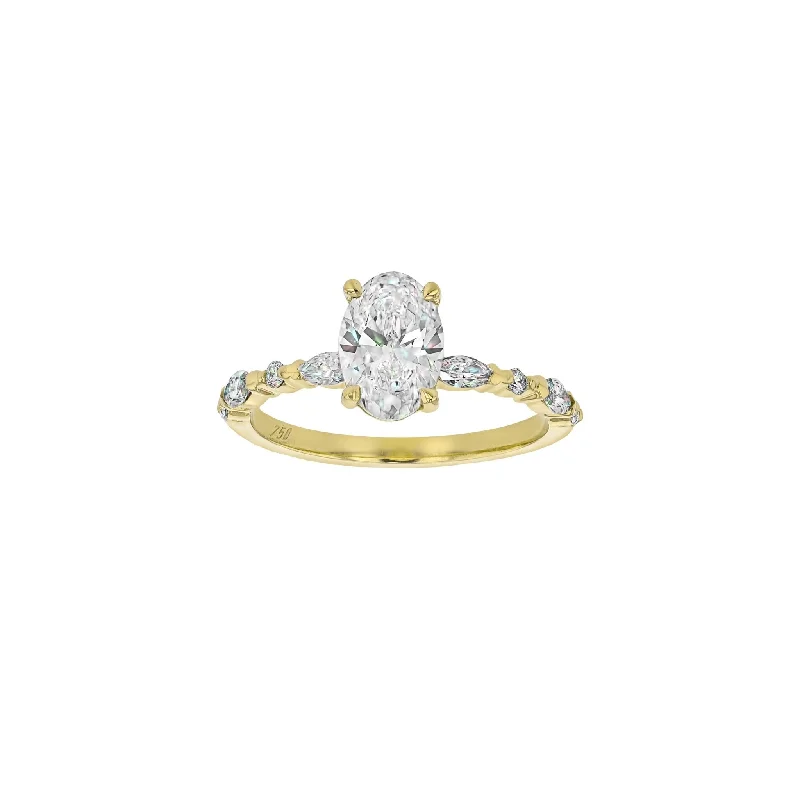 Kelly Diamond Ring- Size N - 18K Yellow Gold - Lab-Grown Diamond