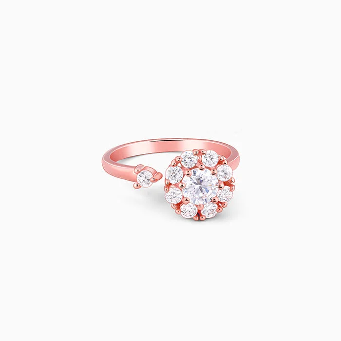 Rose Gold Flower Twist Ring