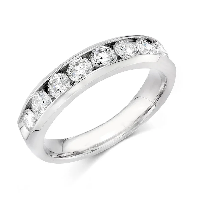 14K White Gold Channel Set Diamond Band