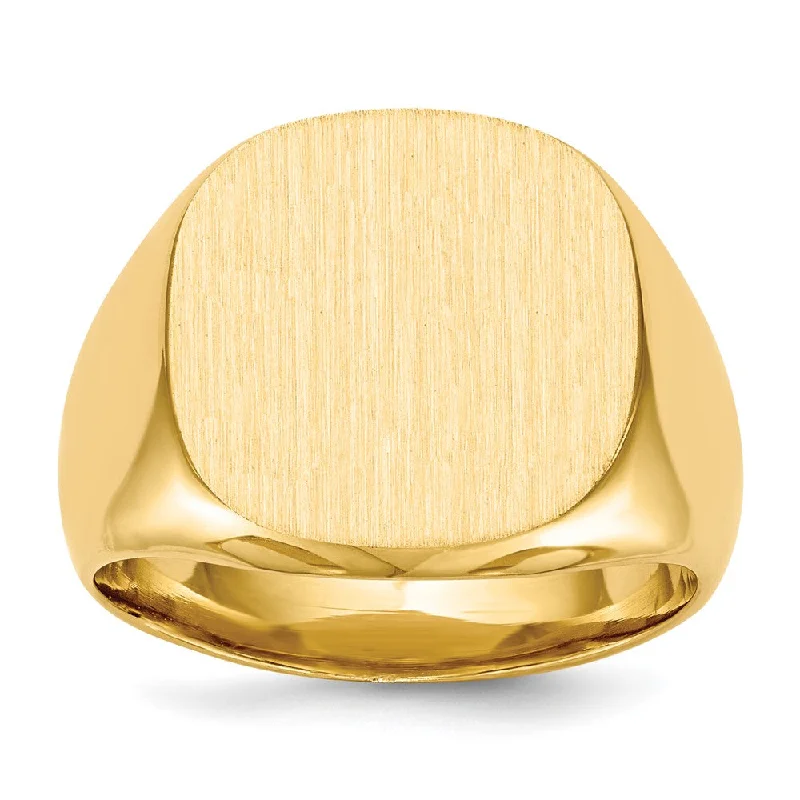 10k Yellow Gold 16.0x17.0mm Closed Back Men's Signet Ring