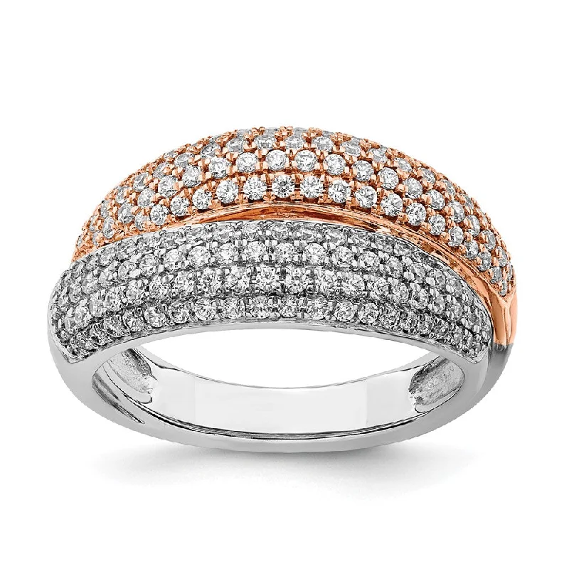 14k Two-tone Gold Two-tone Polished Pave Diamond Ring