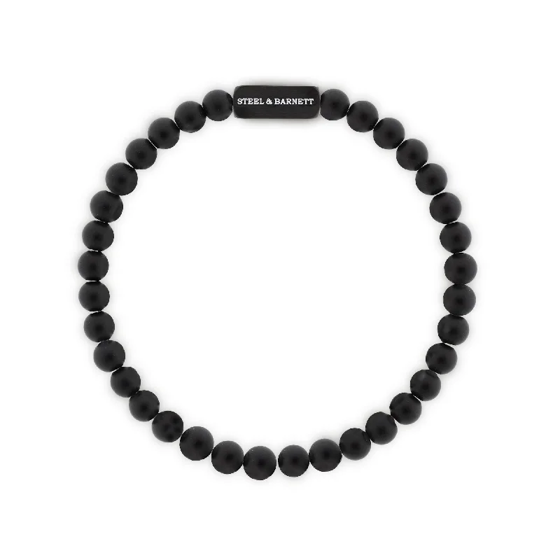 Black Edition 6mm Round Gemstone Bracelet Natural Ned BEB/002S