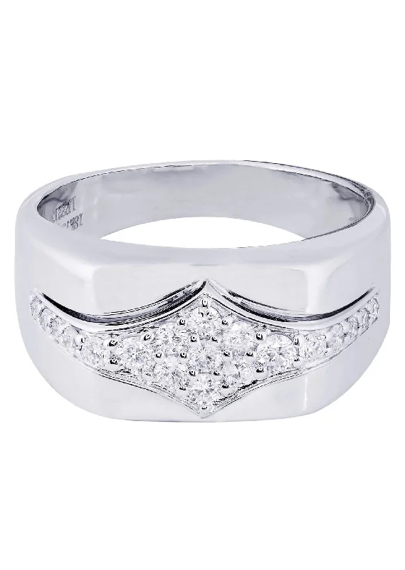 White Gold Mens Diamond Ring| 0.51 Carats| 12.43 Grams