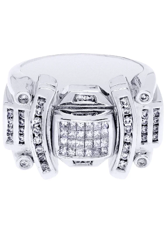 White Gold Mens Diamond Ring| 1.28 Carats| 17.39 Grams