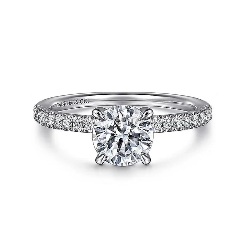 10K White Gold 'Stasia' Classic Round Diamond Engagement Ring