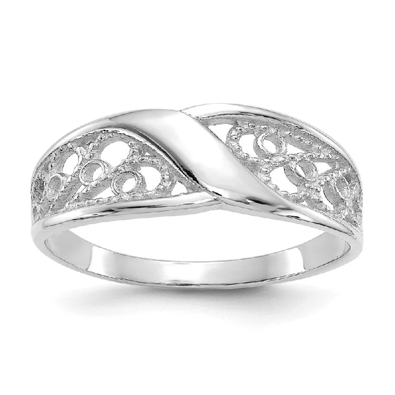 10K White Gold Filigree Ring