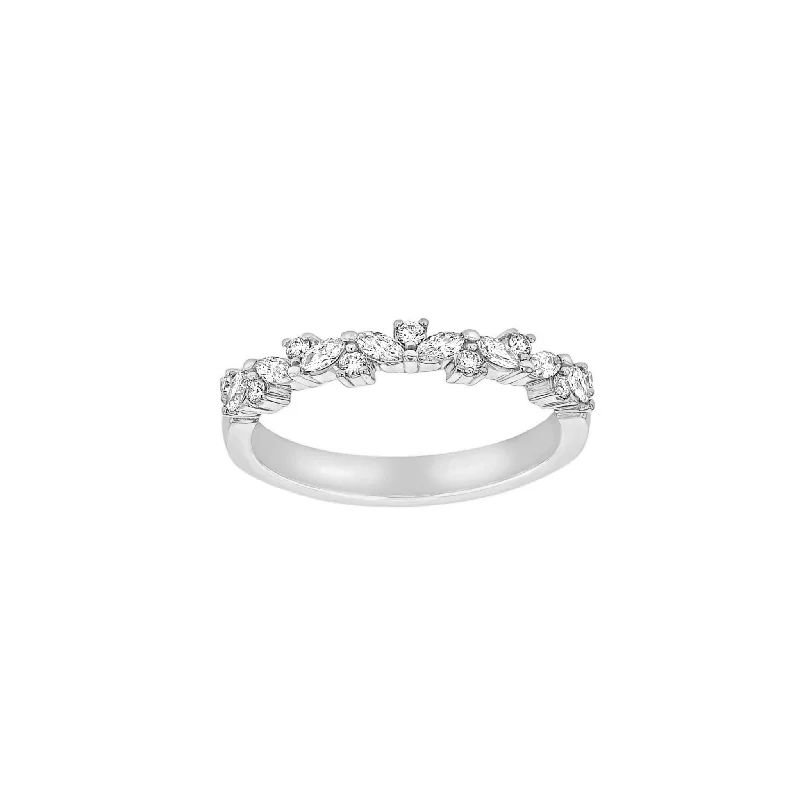 Eleni Luxe Diamond Band - 9K White Gold - Size L1/2 - Natural Diamonds