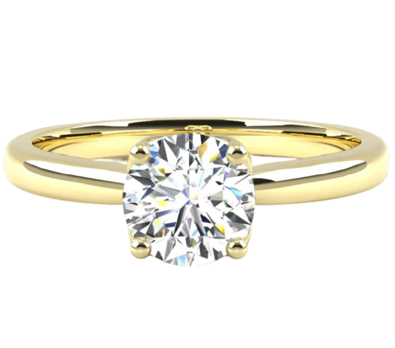 Fairtrade 18ct Yellow Gold Four Claw Solitaire Lab Diamond Engagement Ring