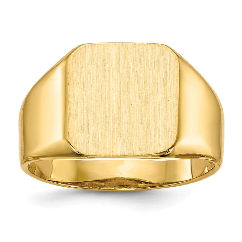 10k Yellow Gold 13.0x12.5mm Open Back Men's Signet Ring