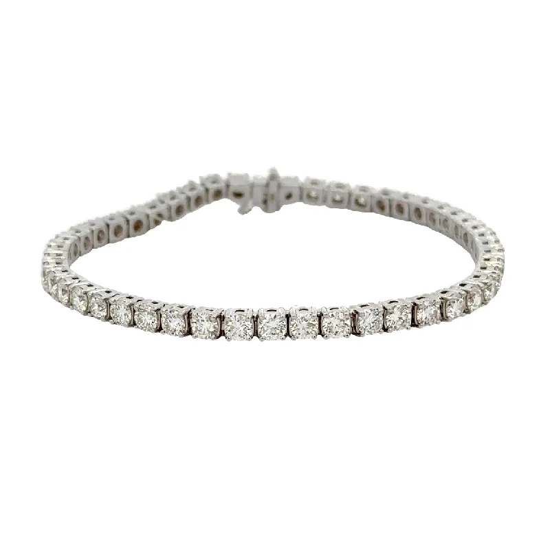 6.37 CTW Diamond Tennis Bracelet in 18k White Gold