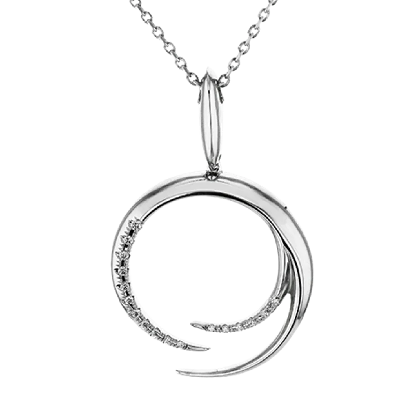 Simon G. 18Kw Diamond Freeform Open Circle Pendant